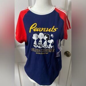 Peanuts Navy and Red Club House Tee